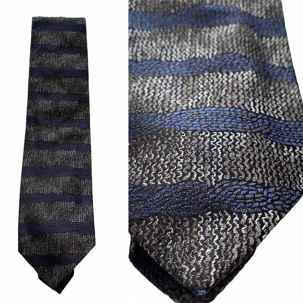 Pal Zileri tie Silk Made in Italy Brown Blue